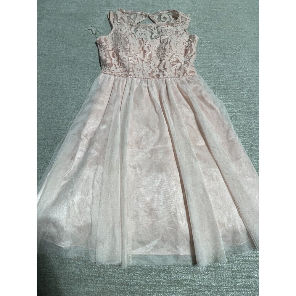 Ballerina Kids Dress Girl Medium Pink Floral Design Sleeveless
